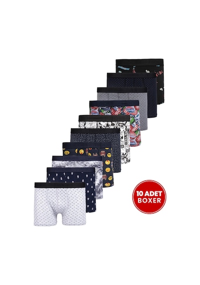 Tudors Erkek 10'lu Desenli Likralı Pamuklu Esnek Kumaş Premium Seri Boxer-35198 Çok Renkli Tudors Erkek 10'lu Desenli Likralı Pamuklu Esnek Kumaş Premium Seri Boxer-35198 Çok Renkli