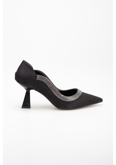 Dilimler Ayakkabı Saten Kalın Sıra Taşlı Siyah Kadın Kadeh Topuk Stiletto-2535-sıyah Siyah Dilimler Ayakkabı Saten Kalın Sıra Taşlı Siyah Kadın Kadeh Topuk Stiletto-2535-sıyah Siyah
