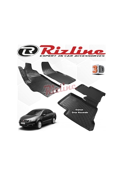 Rizline Fiat Linea 3D Paspas Havuzlu 2007 - 2017 Arası Siyah