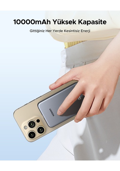 Ugreen Zapix 10.000 Mah 20w Dahili Usb-c Kablolu Hızlı Şarj Powerbank, 75161b Gri