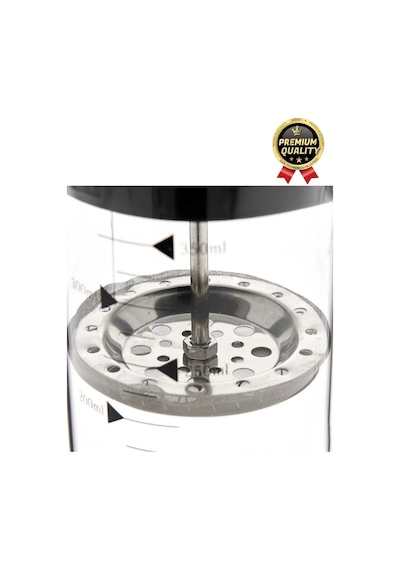 Çok Amaçlı Isıyı Koruyan Süzgeçli Bitki Çayı Filtre Kahve Demlik Ölçü Kabı Cam French Press 600 Ml Çok Renkli