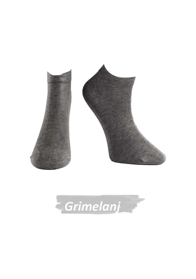 Jiber Erkek Modal Likaralı Patik Çorap 6100 - 6 Adet Gri Melanj