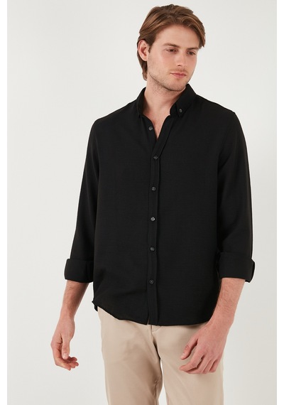 Buratti Regular Fit Uzun Kollu Düğmeli Yaka Erkek Gömlek Cf25S116777 Siyah