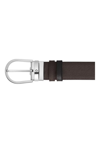 Montblanc Sartorial At Nalı Tokalı Deri 35 Mm Çift Taraflı Kemer Kahverengi