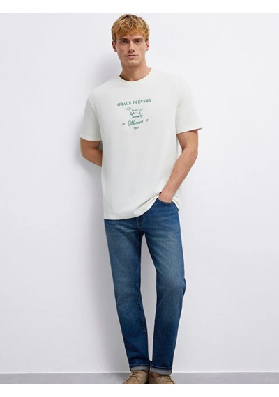 Mavi M0613159-81964 Grace In Every Nakışlı Tişört Erkek T-shirt Yeşil