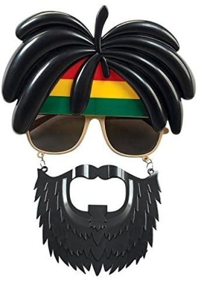 Rasta Peruklu Rasta Sakallı Bob Marley Bıyıklı Parti Gözlüğü 27x18 Cm 5477 "