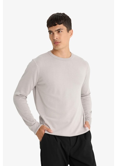 Defacto Regular Fit Bisiklet Yaka Triko Kazak A5268ax25augr192 Gri