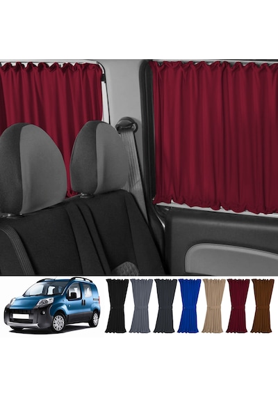 Pandami Peugeot Bipper 2008-2014 Uyumlu Bordo Raylı Oto Perde Takımı