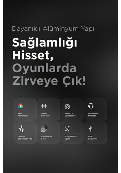 Kipchak Gaming Mikrofonlu Oyuncu Kulaklığı Beyaz Rgb Led 7.1 Rm-k55