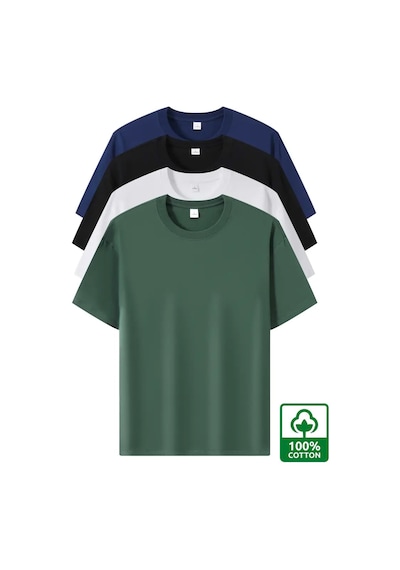 Unisex Basic Model 4'lu Tshirt Lacivert