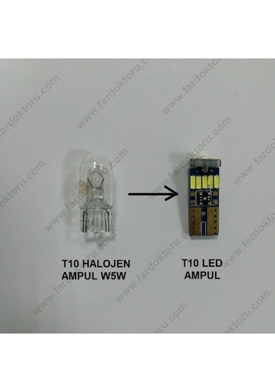 Fardoktoru T10 Dipsiz Led Park Ampulü 5000K Soft Beyaz 15Smd W5W N11.2811