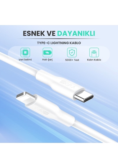 Gar153 Pd20w Şarj Aleti-type-c To Type-c Kablo Seti-hızlı Şarj-1 Metre-telefon Ve Tablet-beyaz
