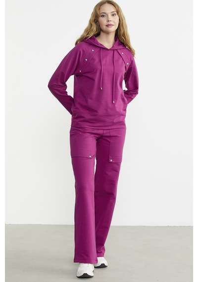 Sementa Kapüşonlu Oversize Eşofman Takım - Fuşya 001