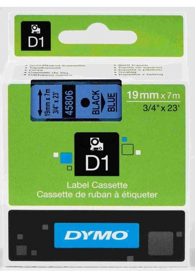 Dymo 45806 D1 Yedek Şerit 19MMx7M Mavi\Siyah