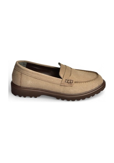 Fox Shoes Y996051002 Vizon Süet Alçak Tabanlı Kadın Makosen Ayakkabı Vizon