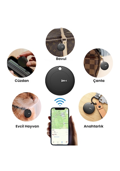 Hbb-k Hi Tag Akıllı Takip Cihazı Sadece Apple Uyumlu Uyumlu Siyah 2'li
