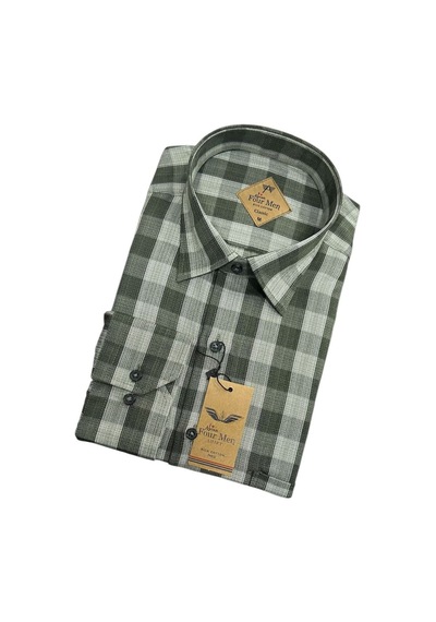 Eren Style Linen Keten Klasik %100 Cotton Uzun Kollu Terletmeyen Gömlek Yeşil