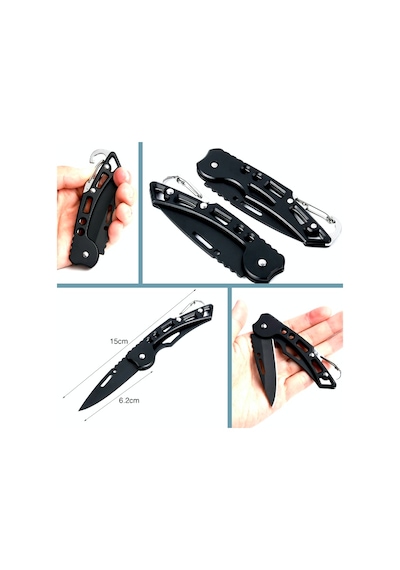 Omeniv Siyah Çelik Kamp Çakı Anahtarlık Kamp Bıçak Outdoor Siyah