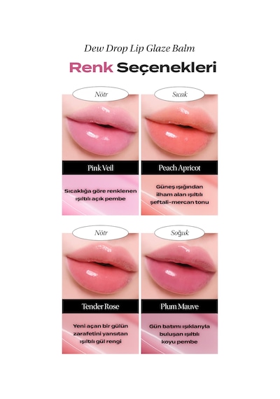 Kundal Dew Drop Lip Glaze Balm Tender Rose