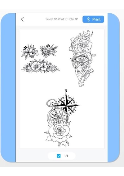 Zjiang Bluetooth Taşınabilir Profesyonel Dövme Şablonu Tattoo Yazıcısı Termal Yazıcı