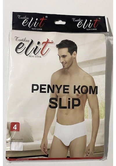 Tutku Elit Erkek Penye Slip Külot 1071 - 3 Adet Beyaz
