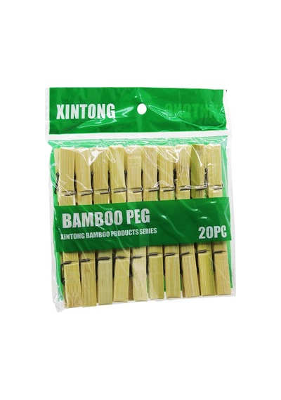 20pcs Ahşap Bambu Mandal 5580 Çok Renkli