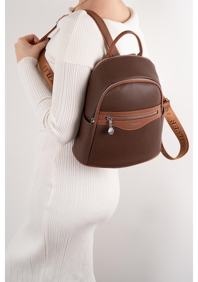 Silver Polo Sp1161 Kadın Sırt Çantası Petek Kahve-taba