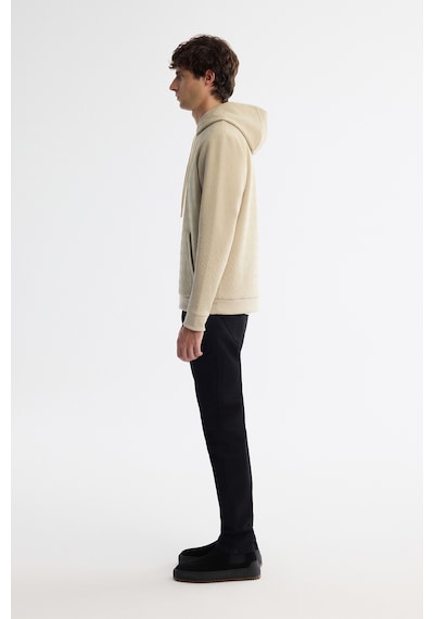 Avva Erkek Bej Kapüşonlu Baskılı Elastan Regular Fit Sweatshirt A42y1332