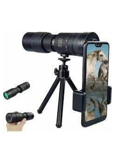 Yenilzd 10-300x40mm Monoküler Teleskop-evrensel Telefon Klipsi-tr Siyah