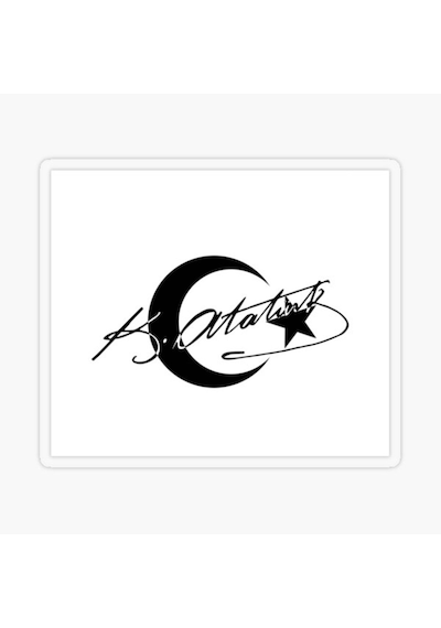 Ay Yıldız Ve Atatürk Sticker Yapıştırması 17 Cm
