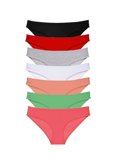 Royaleks 7 adet Süper Eko Set Likralı Kadın Slip Külot Set 6 RYL-EKO7014 Çok Renkli