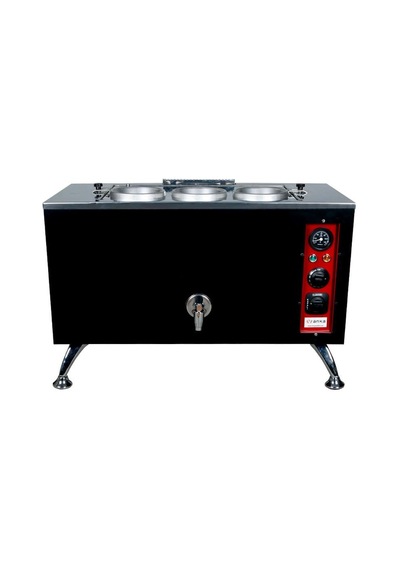 Anka Pro Elektrikli Full Otomatik Çay Kazanı 3 Demlikli 30 Litre Siyah
