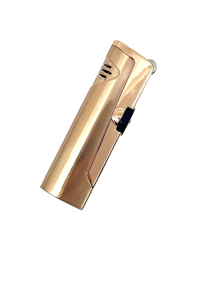 Zenit Çift Pürmüzlü Jet Alevli Metal Puro Çakmağı Rose Gold Sarı