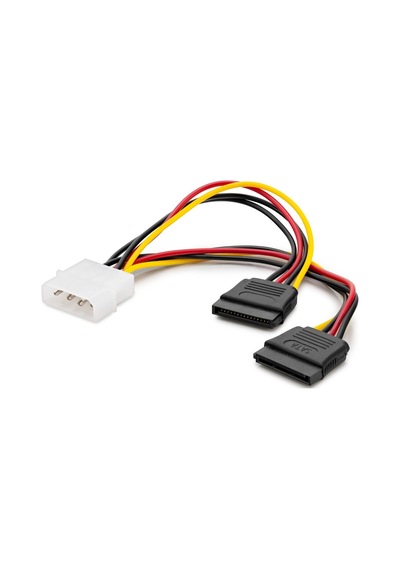 20 Cm Ölçülü Sata Power Y Kablosu 2 In 1 Siyah
