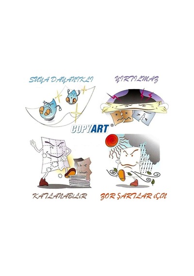 Copyart 25 Tabaka Yırtılmaz Ofset Sentetik Kağıt 70X100Cm 250Mic