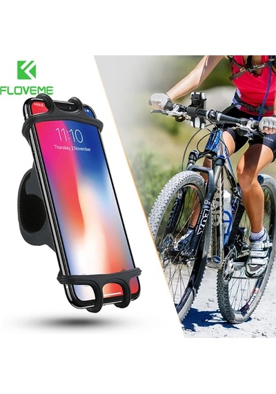 Floveme Universal Silikon Bisiklet Motosiklet Telefon Tutucu- 5775 Renk: Siyah