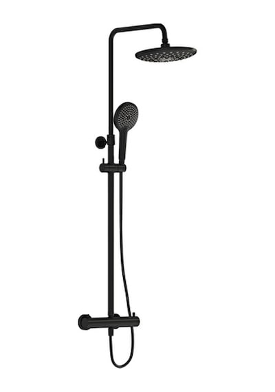 VitrA Aquaheat Bliss 240 2f Duş Kolonu Ve Termostatik Duş Bataryası Sistemi Mat Siyah A4720536 Siyah