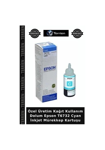 Özel Üretim Kağıt Kullanım Dolum Epson T6732 Cyan İnkjet Mürekkep Kartuşu