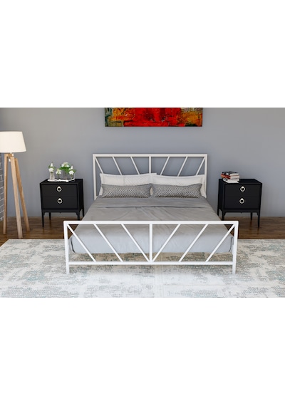 Metalia Gm 227 Gözde Çift Kişilik Karyola Beyaz 150X200