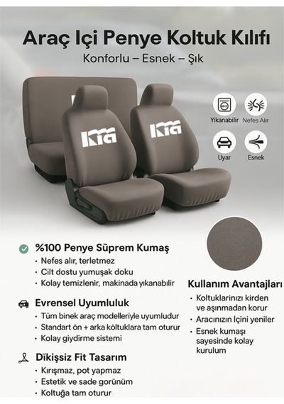 Kia Soul İle Uyumlu Oto Koltuk Kılıfı İle Aracinizi Yenileyin Konforu Ve Kaliteyi Yasayin Gri Gri