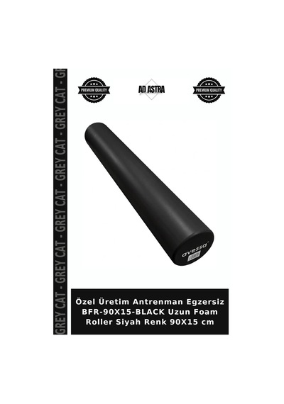 Özel Üretim Antrenman Egzersiz Bfr-90x15-black Uzun Foam Roller Siyah Renk 90x15 Cm