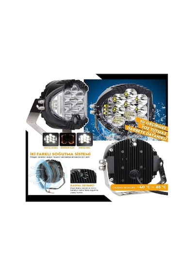 Offroad Projektör Beyaz Led Lamba 7 Inç Baja Stil 1 Adet