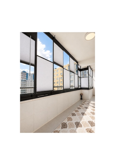 Hanedizayn Isıcam Plise Perde Delmeden Montaj Güneş Kırıcı Ölçüye Özel Üretim Cam Balkon, Mutfak, Ofis Ve Tüm Pvc Pencereler İçin Çok Renkli 3809vızon