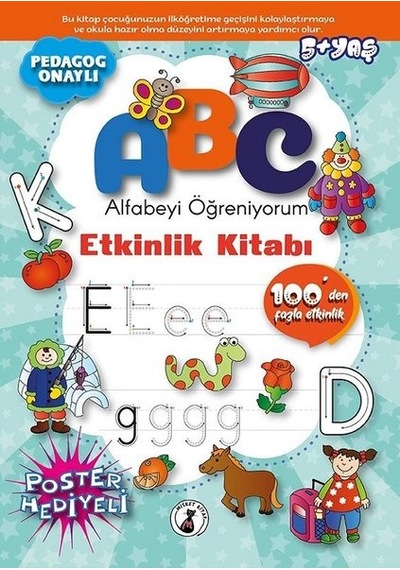 ABC Alfabeyi Öğreniyorum Etkinlik Kitabı 5+ Yaş- Misket Kitap