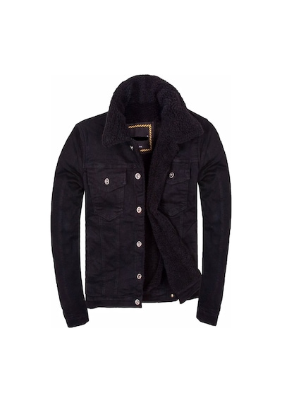 Oliggopol Blue Fashion Içi Kürklü Slim Fit Erkek Kot Ceket(350531814)