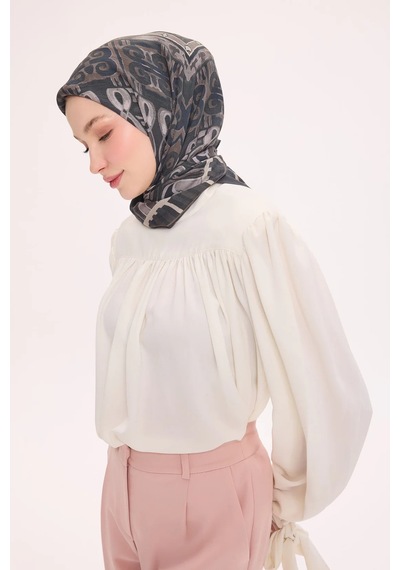 Silk Home Dört Mevsim Antik Motif Viskon Velora Eşarp 6419 Antrasit