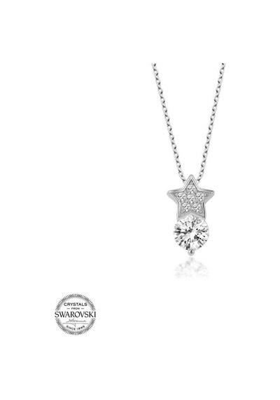 Swarovski Taşlı Gümüş Yıldız Tektaş Kadın Kolye (520762652)