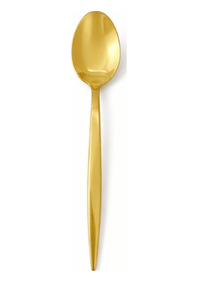 6'lı Gold Paslanmaz Çelik Çay Kaşığı Parlak Altın Renk Modern Karıştırma Kaşığı Altın