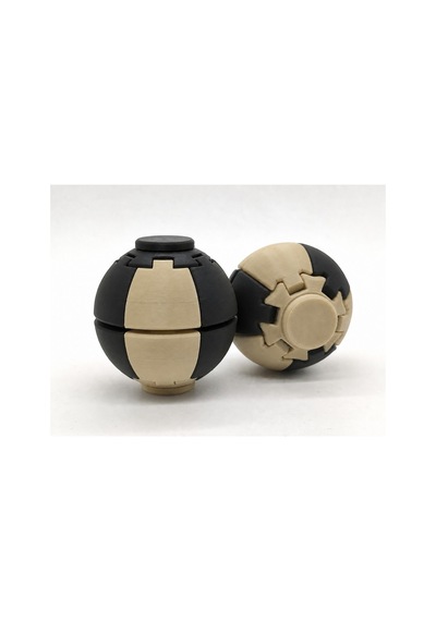 Alvera Press Küresi 3d Baskı Dönüşen Mekanik Fidget Stres Oyuncağı-bej-siyah 00866378