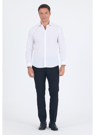 İmza Beyaz Klasik Yaka Uzun Kol Cepsiz Slim Fit Basic Pamuklu Gömlek 1004255008 İmza Beyaz Klasik Yaka Uzun Kol Cepsiz Slim Fit Basic Pamuklu Gömlek 1004255008